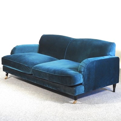 Lot 23 - A turquoise sofa