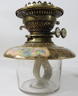 Lot 89 - A 19th century Doulton brass mounted oil lamp
