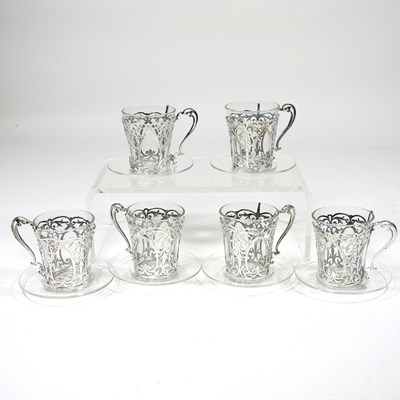 Lot 166 - A set of silver coffee cups