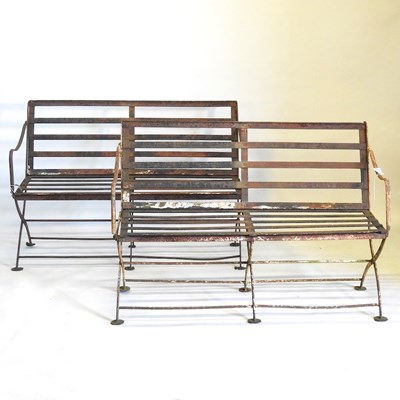 Lot 400 - A pair of garden benches