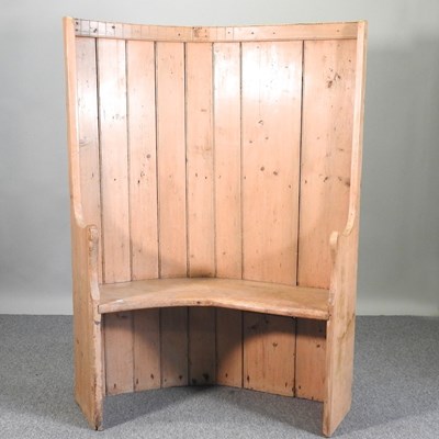 Lot 78 - A curved pine settle