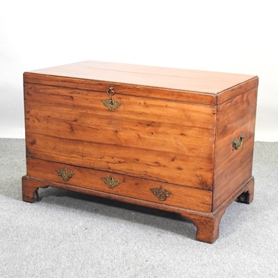 Lot 111 - An 18th century yew wood chest