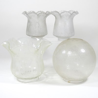 Lot 323 - A pair of oil lamp shades