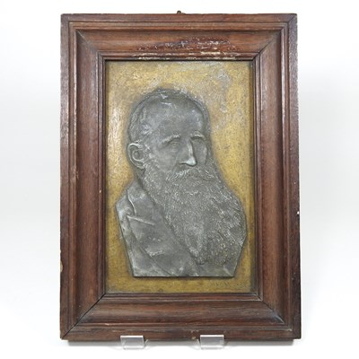 Lot 648 - A lead portrait plaque