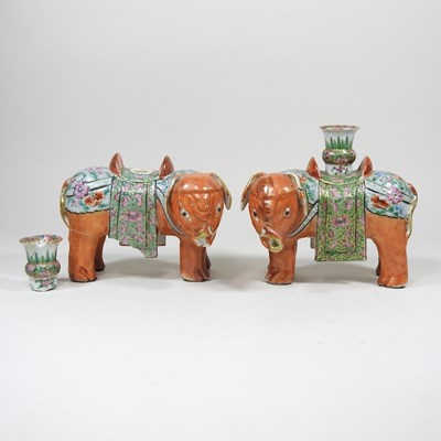 Lot 171 - A pair of Chinese elephants