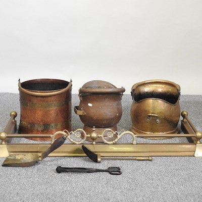 Lot 274 - A fender and fire tools