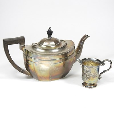 Lot 256 - Silver teapot and jug