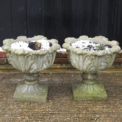 Lot 61 - A pair of garden urns