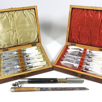 Lot 138 - A Chinese knife and cutlery sets