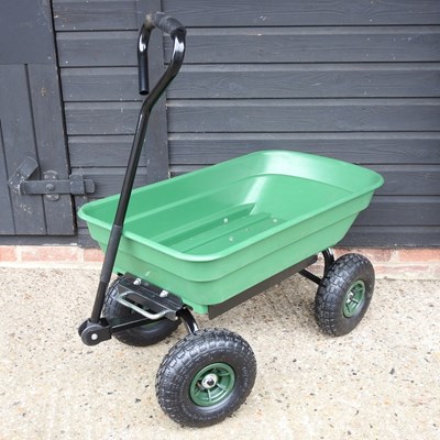 Lot 327 - A green plastic garden trolley