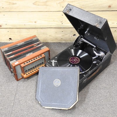 Lot 428 - A Columbia gramophone and accordion