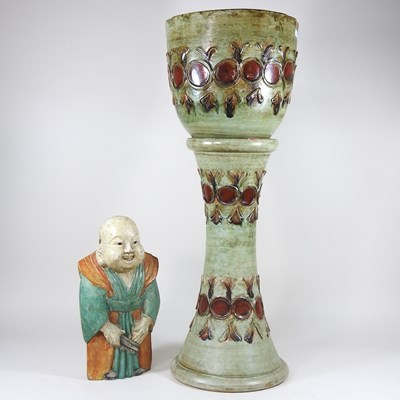 Lot 295 - A jardinière stand and figure