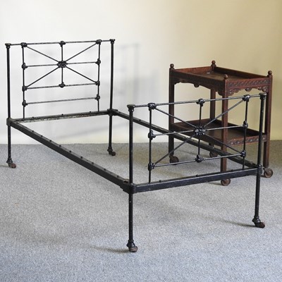 Lot 59 - A Victorian bed and trolley