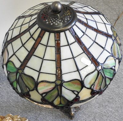 Lot 30 - A pineapple and Tiffany style lamp