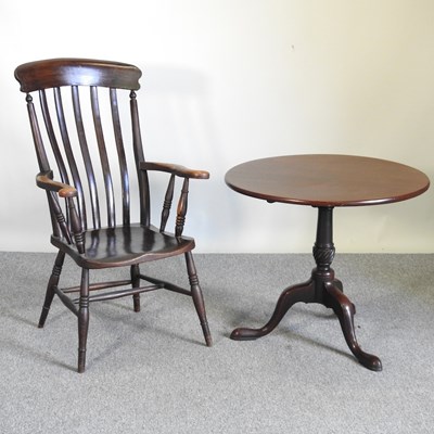 Lot 213 - A tripod table and chair