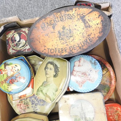 Lot 330 - A military model truck and vintage advertising tins