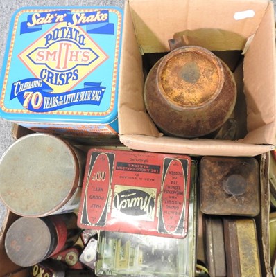 Lot 330 - A military model truck and vintage advertising tins