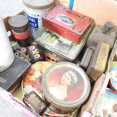 Lot 330 - A military model truck and vintage advertising tins