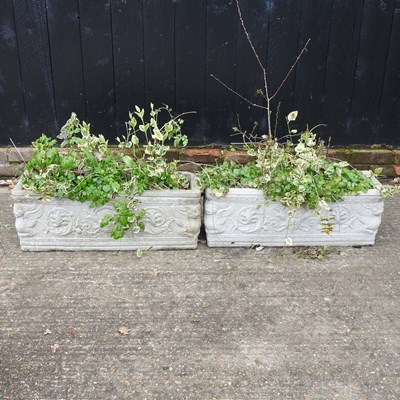 Lot 344 - A pair of cast stone planters