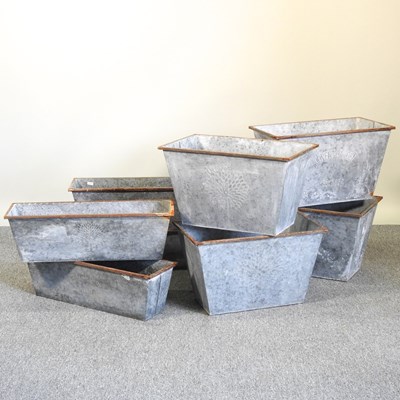 Lot 445 - A collection of galvanised planters