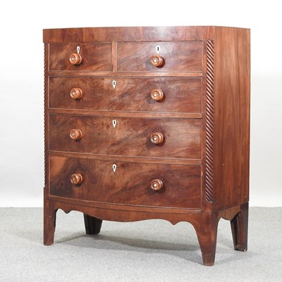 Lot 632 - A George IV mahogany bow front chest