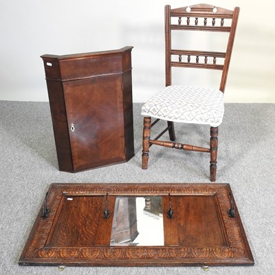 Lot 395 - A cupboard, chair and mirror