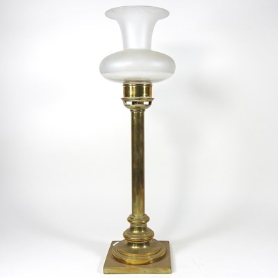Lot 218 - A brass candle lamp