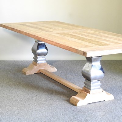 Lot 548 - An elm refectory table