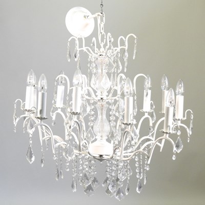 Lot 177 - A white painted chandelier