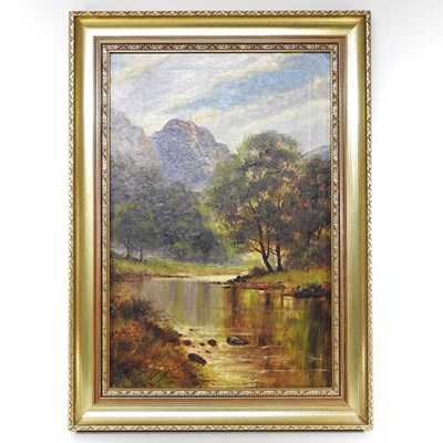 Lot 230 - Henry Bates Joel, 1880-1920, river landscape, oil on canvas