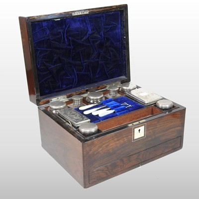Lot 139 - A Victorian rosewood dressing case