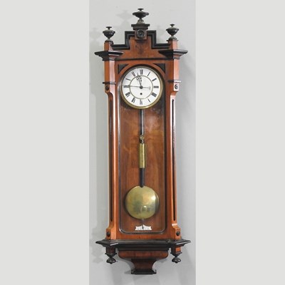 Lot 232 - A 19th century Vienna style regulator wall clock