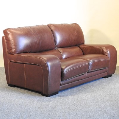 Lot 555 - A modern leather sofa