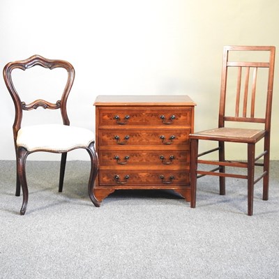 Lot 718 - A chest and two chairs