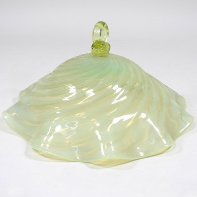 Lot 301 - A vaseline glass smoke bell