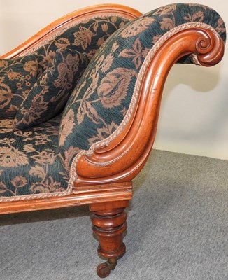 Lot 628 - A Victorian floral upholstered chaise longue