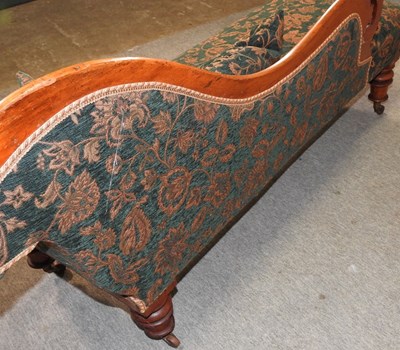 Lot 628 - A Victorian floral upholstered chaise longue