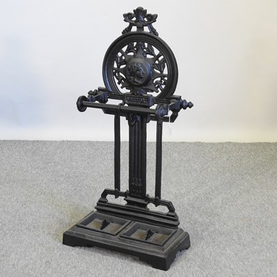 Lot 428 - A Victorian style black painted metal stick stand