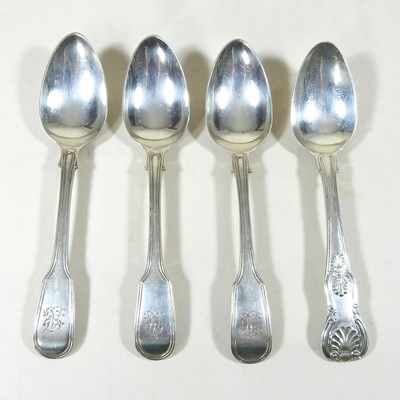 Lot 466 - Four silver teaspoons