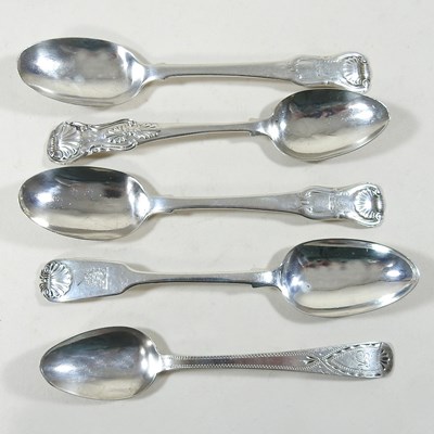 Lot 488 - END OF DAY ONE - Five silver teaspoons