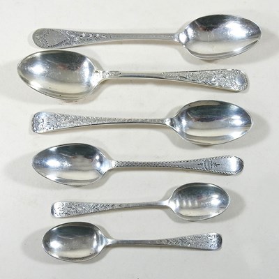 Lot 329 - Six silver teaspoons