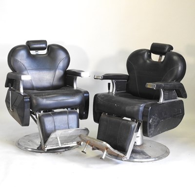 Lot 623 - Two barber's chairs