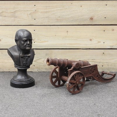 Lot 189 - A modern rusted metal model of a cannon
