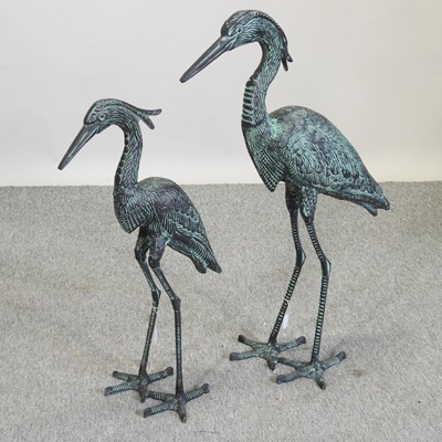 Lot 287 - A verdigris style metal garden model of a heron