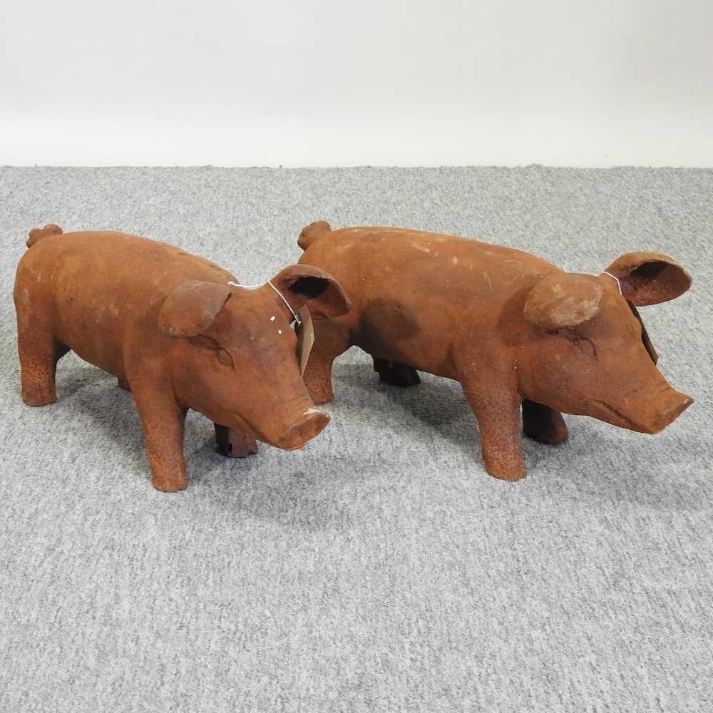 Lot 451 - A rusted metal model of a pig