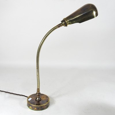 Lot 58 - A brass desk lamp