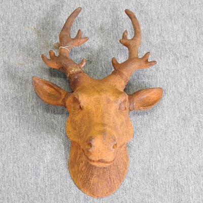 Lot 405 - A rusted metal model of a deer head