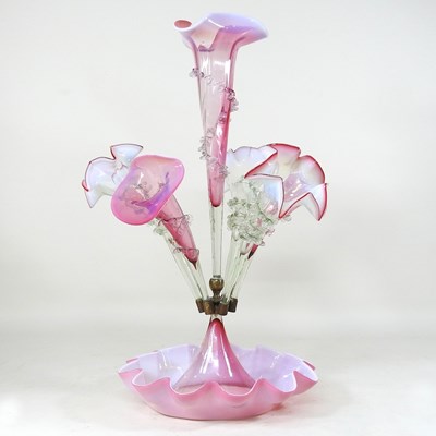 Lot 592 - A victorian glass epergne