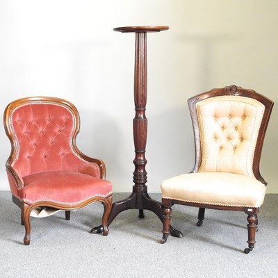 Lot 279 - Two chairs and a torchère