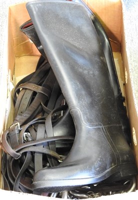 Lot 244 - A collection of boots and tack